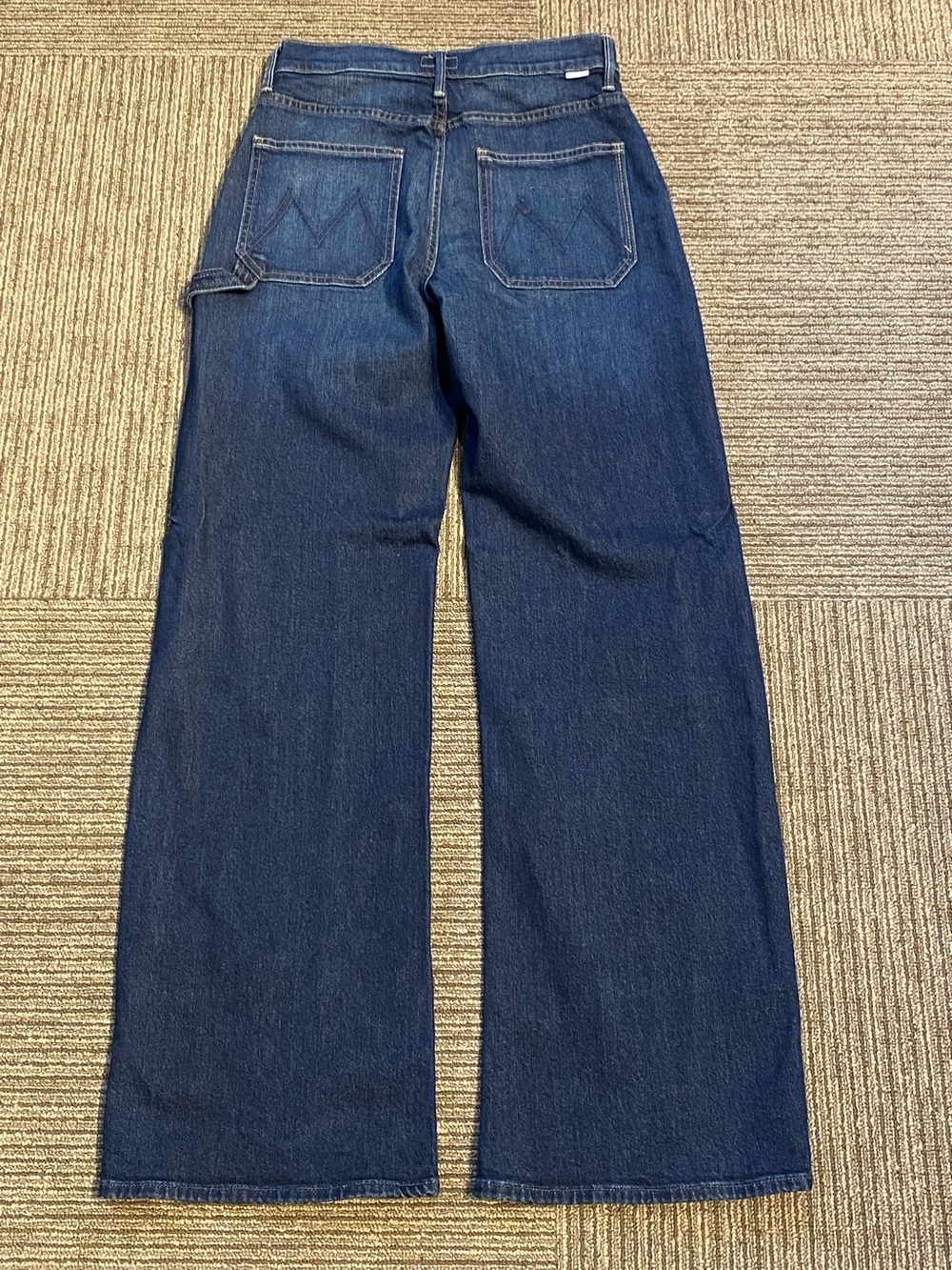 Dark Blue Patchwork Workwear Jeans - Picture 3 of 3